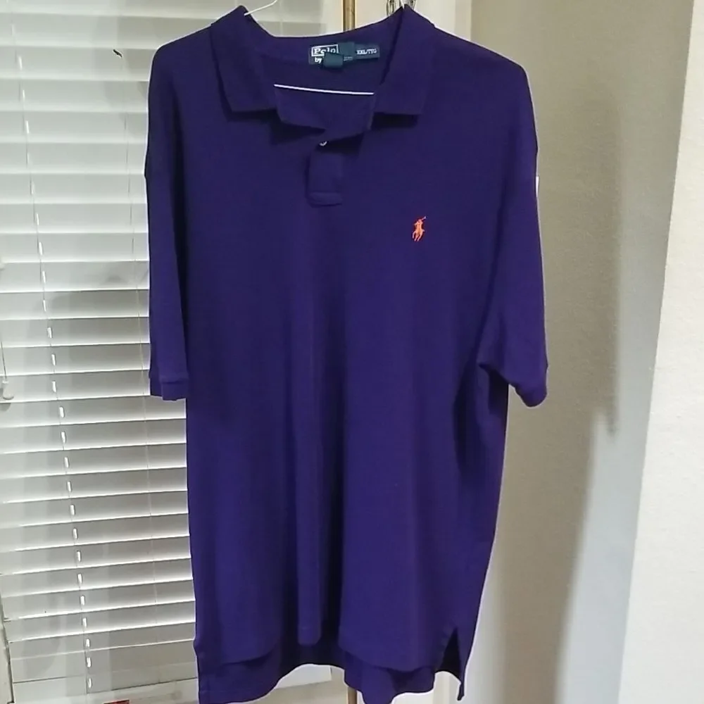 Polo by Ralph Lauren Vintage Short Sleeve Violet Polo Shirt Logo Casual Size XXL